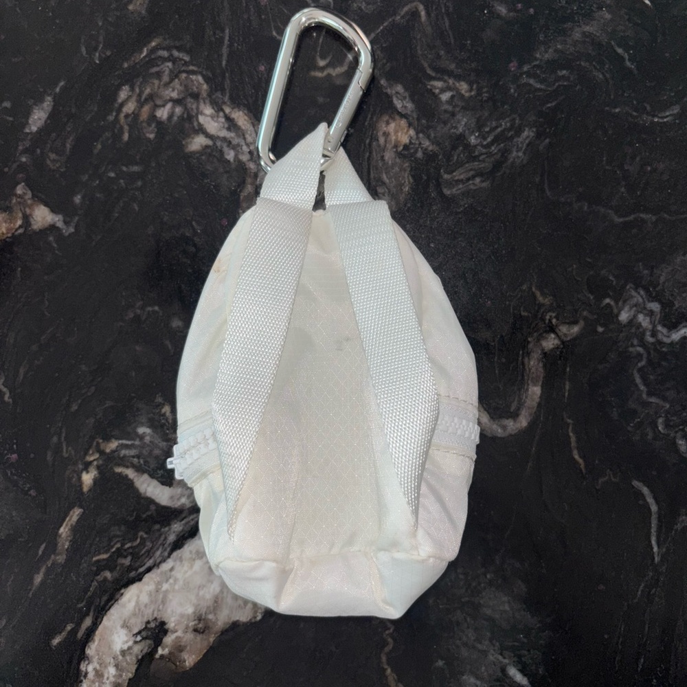 LululemonWhite Mini Backpack Keychain - Picture 2 of 3